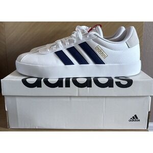 Adidas VL‎ Court 3.0 White Dark Blue Scarlet Mens Size 11.5 Athletic Sneaker
